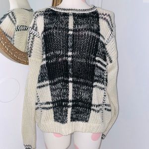 L.S.A. Vintage 90s Hand Knitted Plaid Sweater